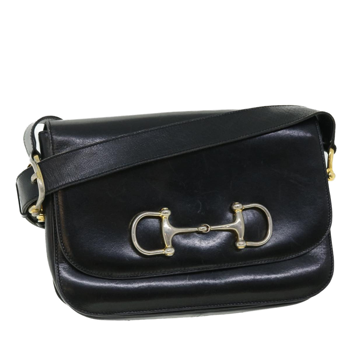Luxury CELINE Shoulder Bag Leather Black  7529