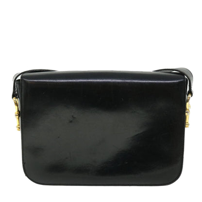 Luxury CELINE Shoulder Bag Leather Black  7529