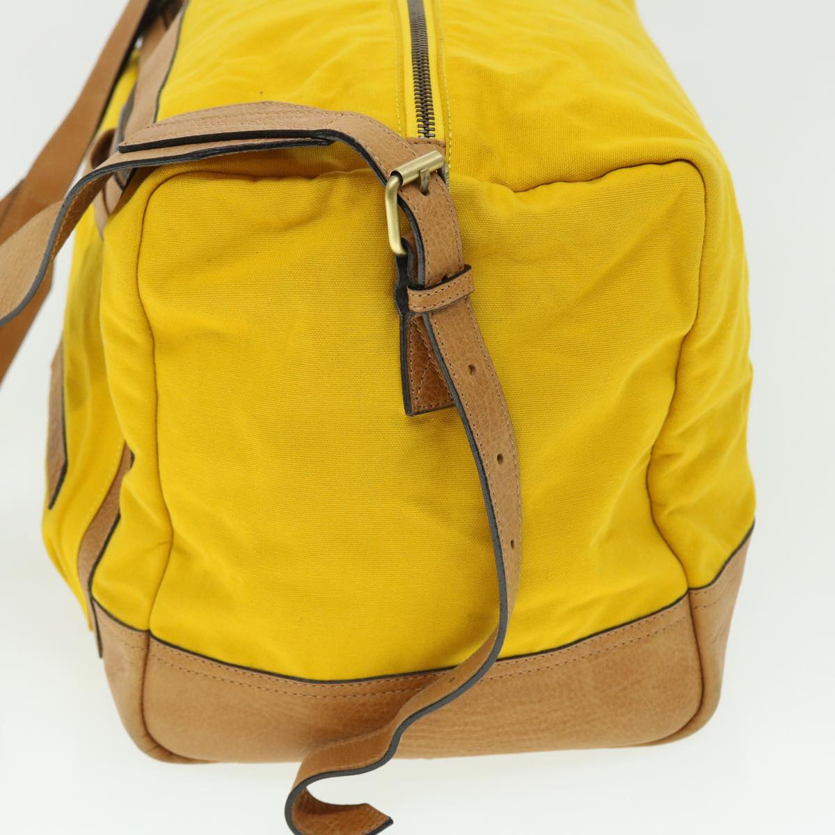 Luxury Burberry Shoulder Bag Canvas Leather Yellow Auth bs7538