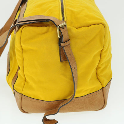 Luxury Burberry Shoulder Bag Canvas Leather Yellow Auth bs7538
