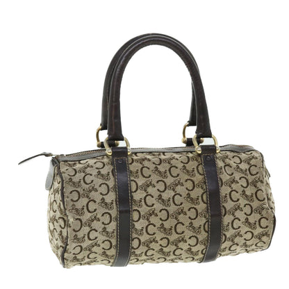 Luxury CELINE C Macadam Canvas Boston Bag Brown  7600