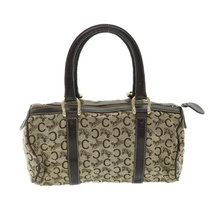 Luxury CELINE C Macadam Canvas Boston Bag Brown  7600