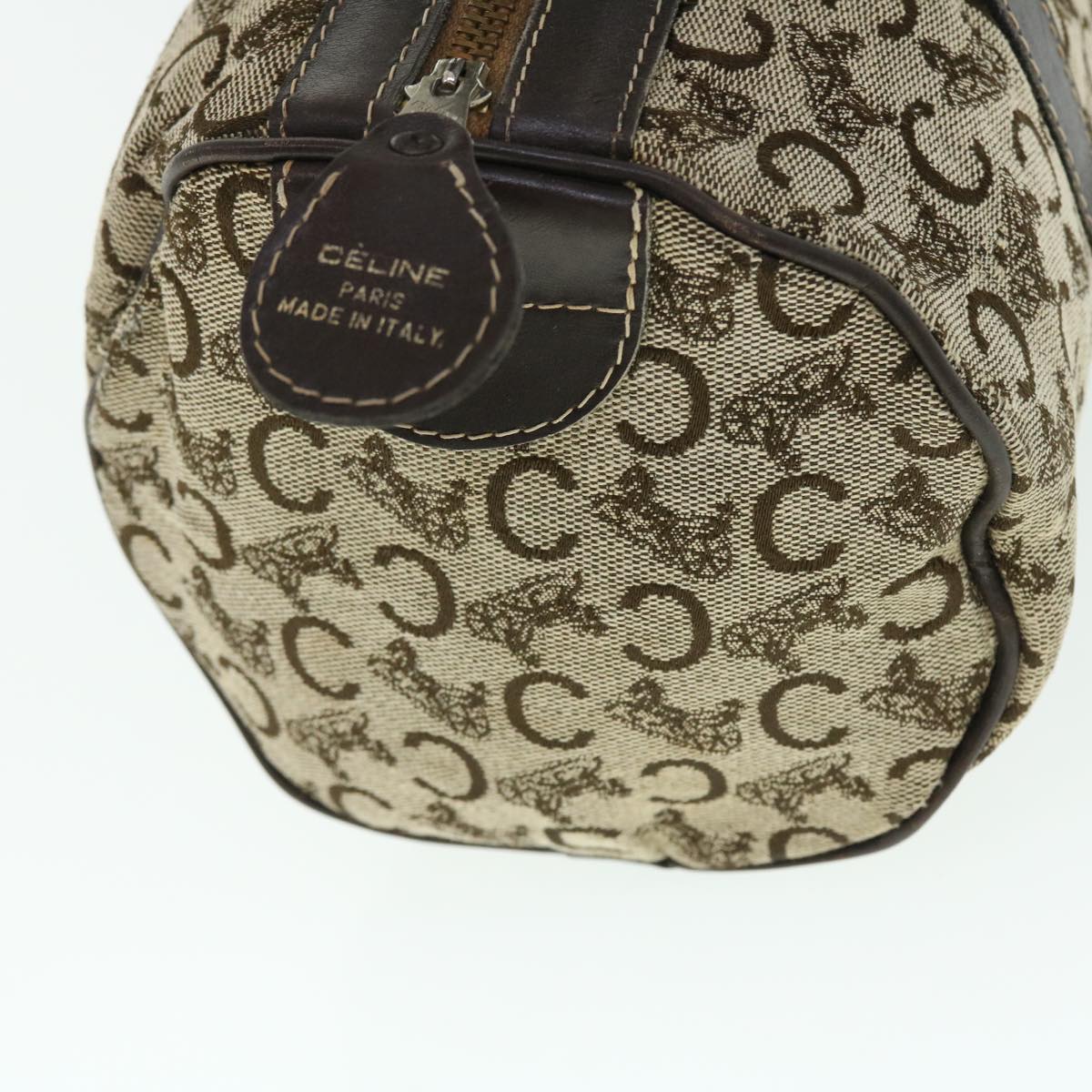 Luxury CELINE C Macadam Canvas Boston Bag Brown  7600