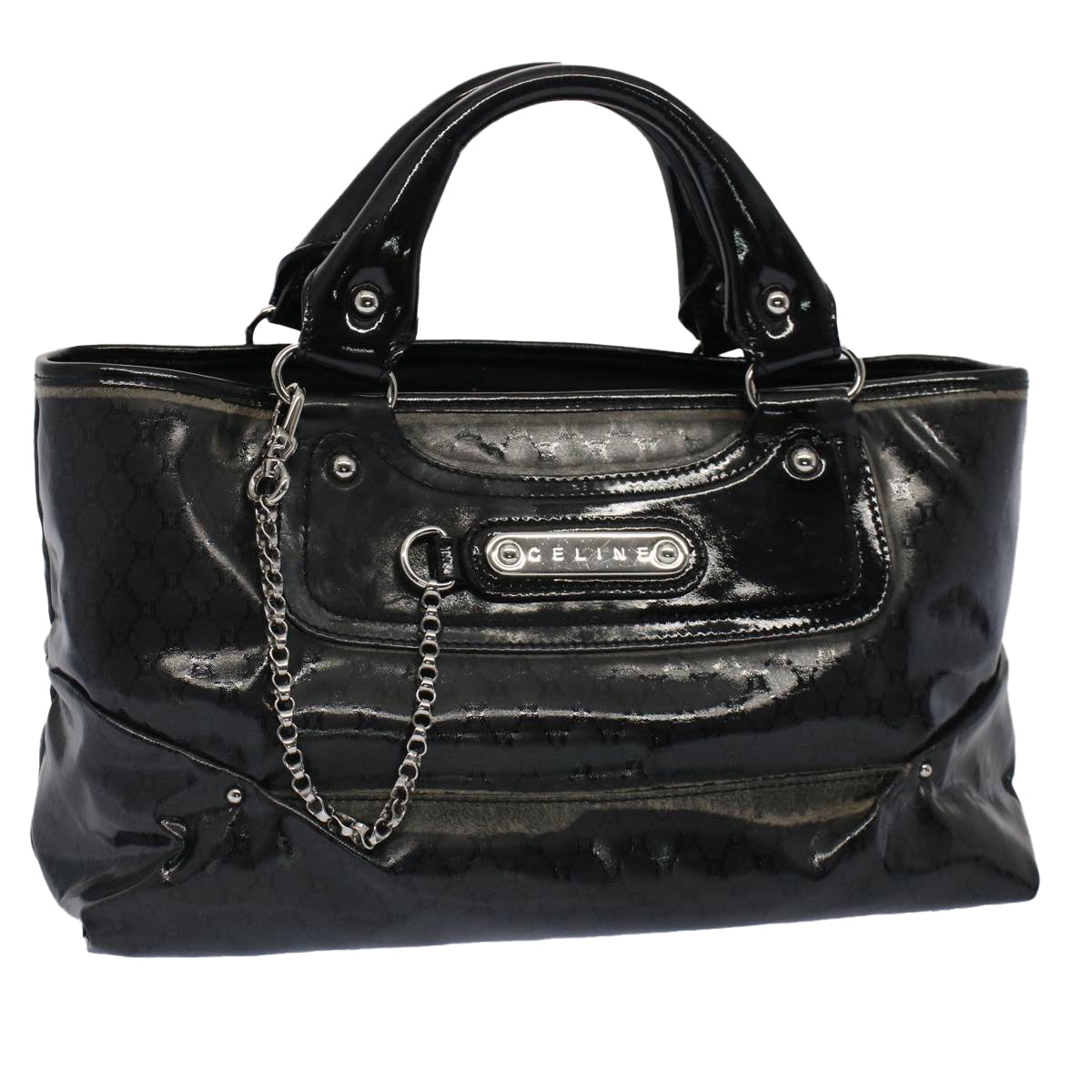 Luxury CELINE Hand Bag Coated Canvas Black  7601