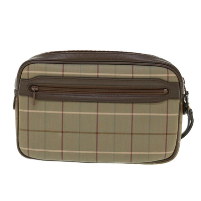 Luxury BurberrySs Nova Check Clutch Bag Canvas Leather Brown Auth bs7645