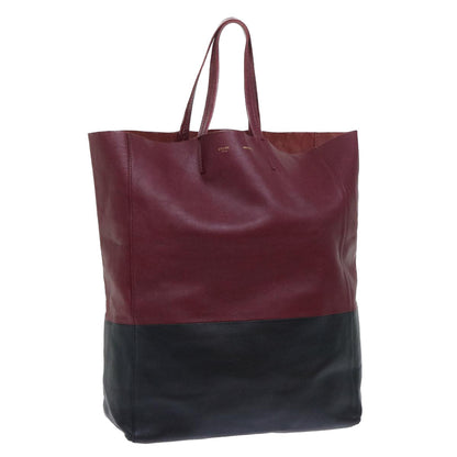 Luxury CELINE Tote Bag Leather Wine Red  7779