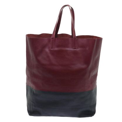 Luxury CELINE Tote Bag Leather Wine Red  7779