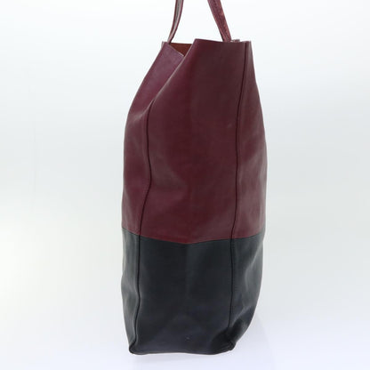 Luxury CELINE Tote Bag Leather Wine Red  7779