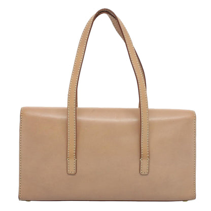 Luxury CELINE Shoulder Bag Leather Beige  7986