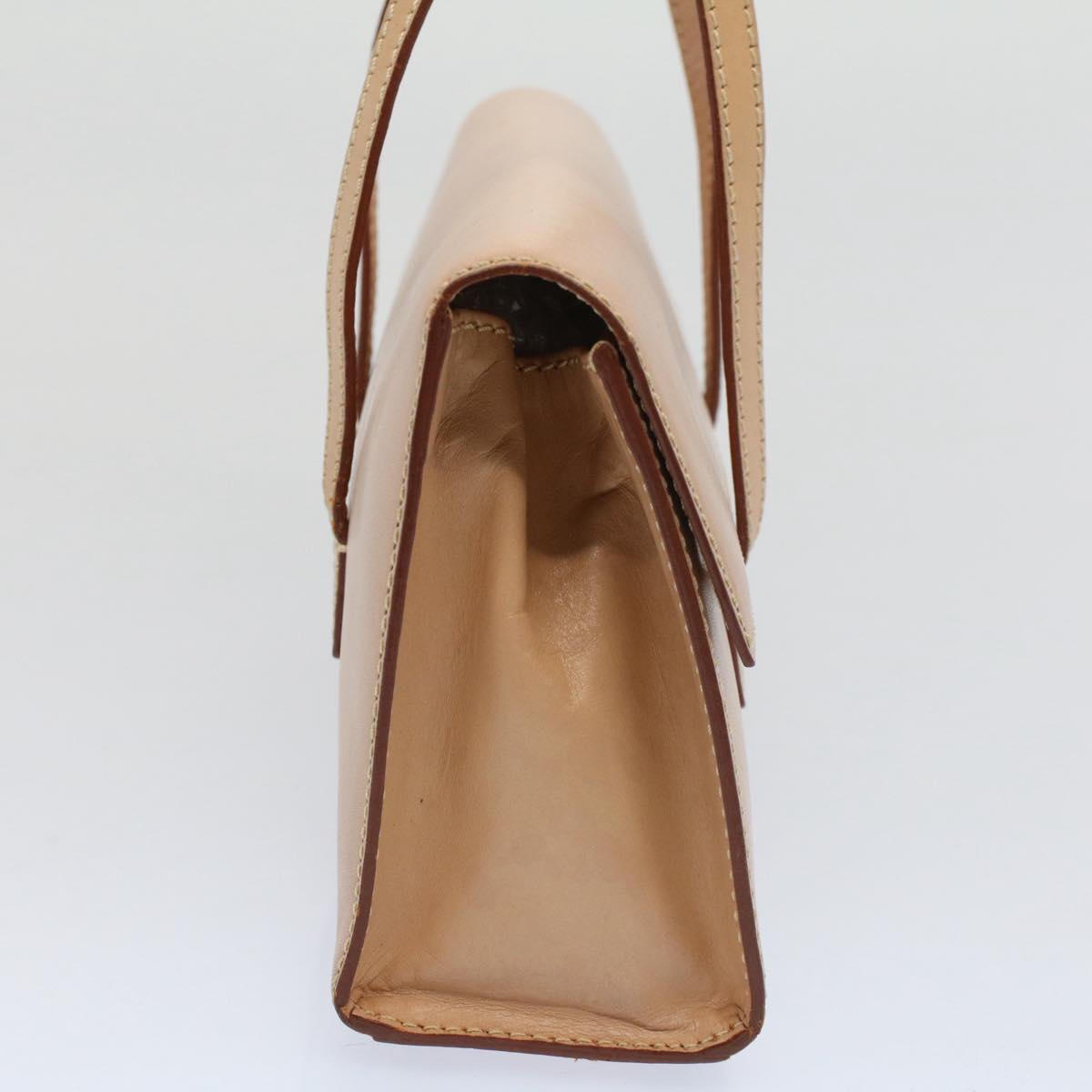 Luxury CELINE Shoulder Bag Leather Beige  7986