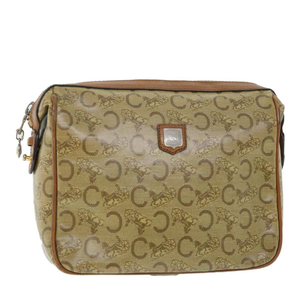 Luxury CELINE C Macadam Canvas Clutch Bag Coated Canvas Beige  8432