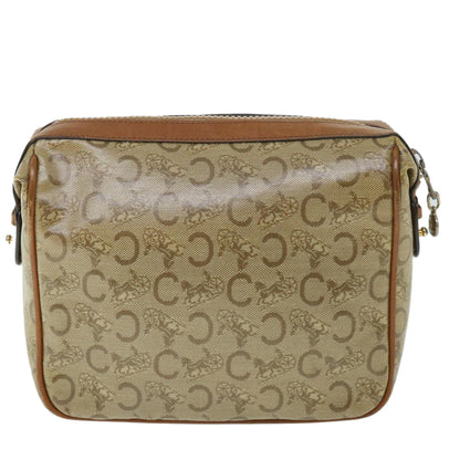Luxury CELINE C Macadam Canvas Clutch Bag Coated Canvas Beige  8432