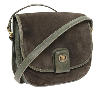 Luxury CELINE Shoulder Bag Suede Gray  8616