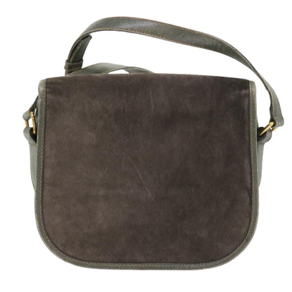 Luxury CELINE Shoulder Bag Suede Gray  8616