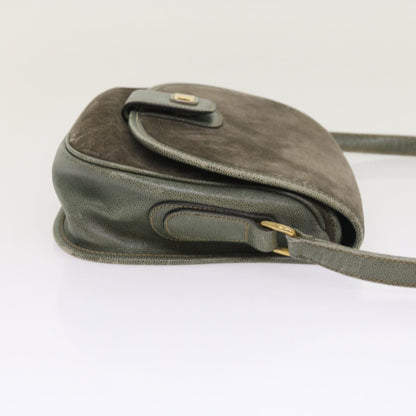 Luxury CELINE Shoulder Bag Suede Gray  8616