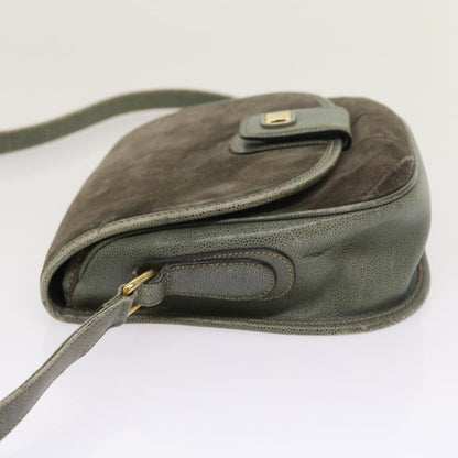 Luxury CELINE Shoulder Bag Suede Gray  8616
