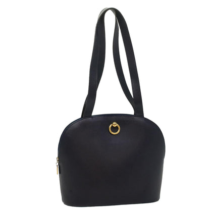 Luxury CELINE Shoulder Bag Leather Navy  8617