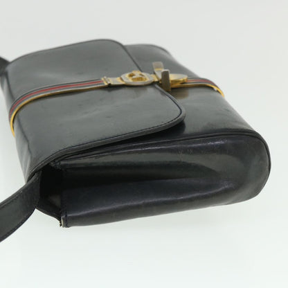Luxury CELINE Horse Carriage Shoulder Bag Leather Navy  8618