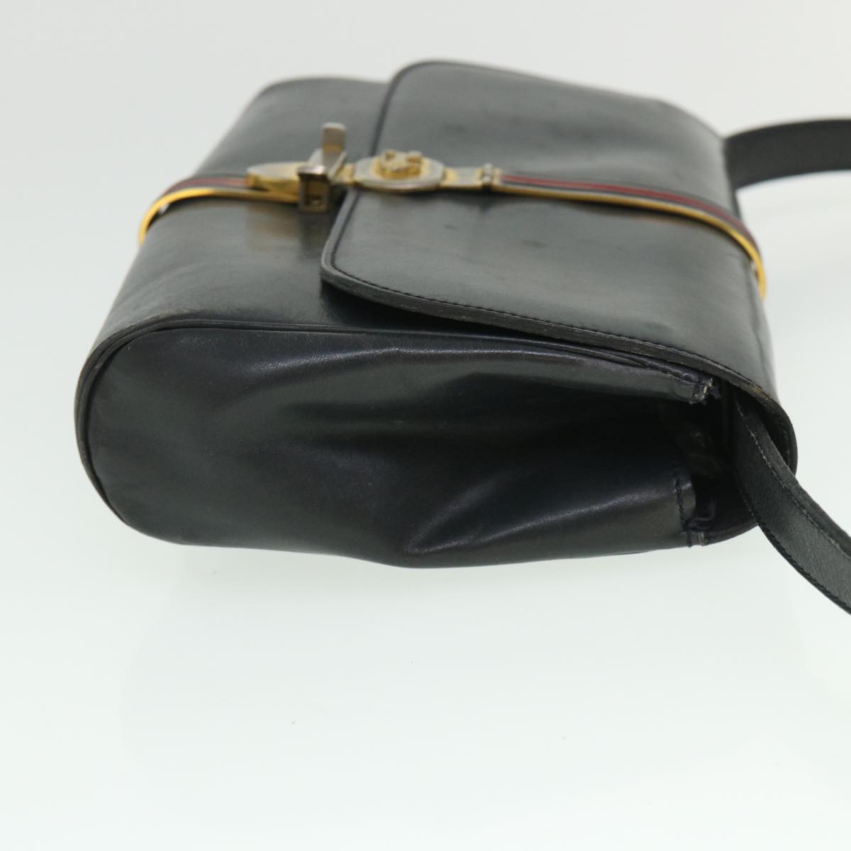 Luxury CELINE Horse Carriage Shoulder Bag Leather Navy  8618