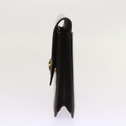 Luxury CELINE Clutch Bag Leather Brown  8620