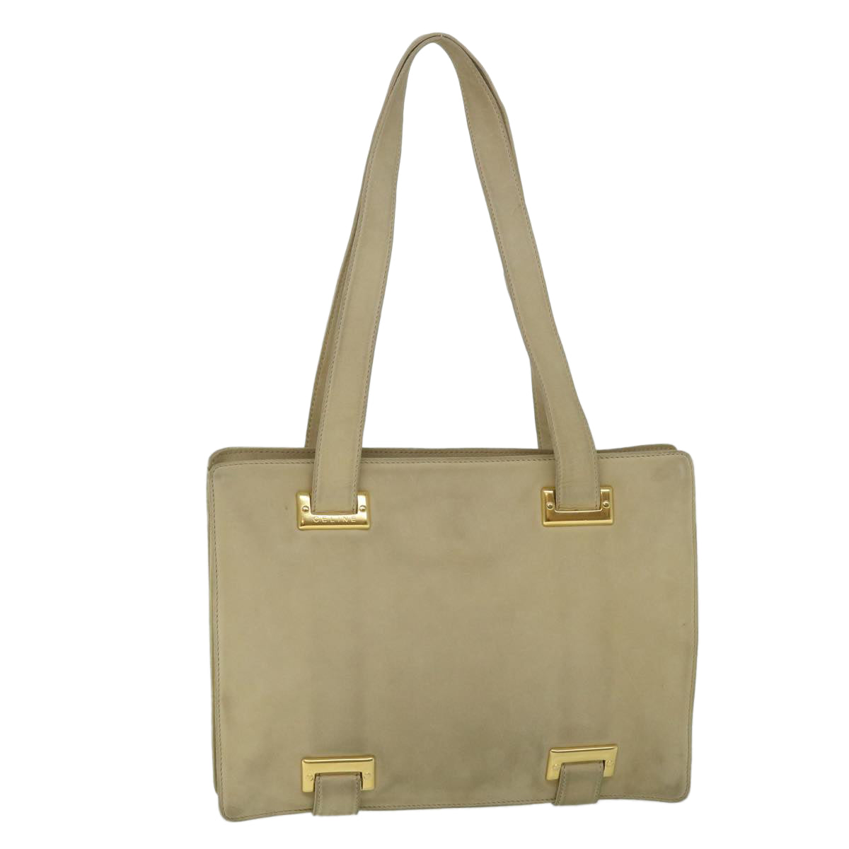 Luxury CELINE Shoulder Bag Suede Beige  8698