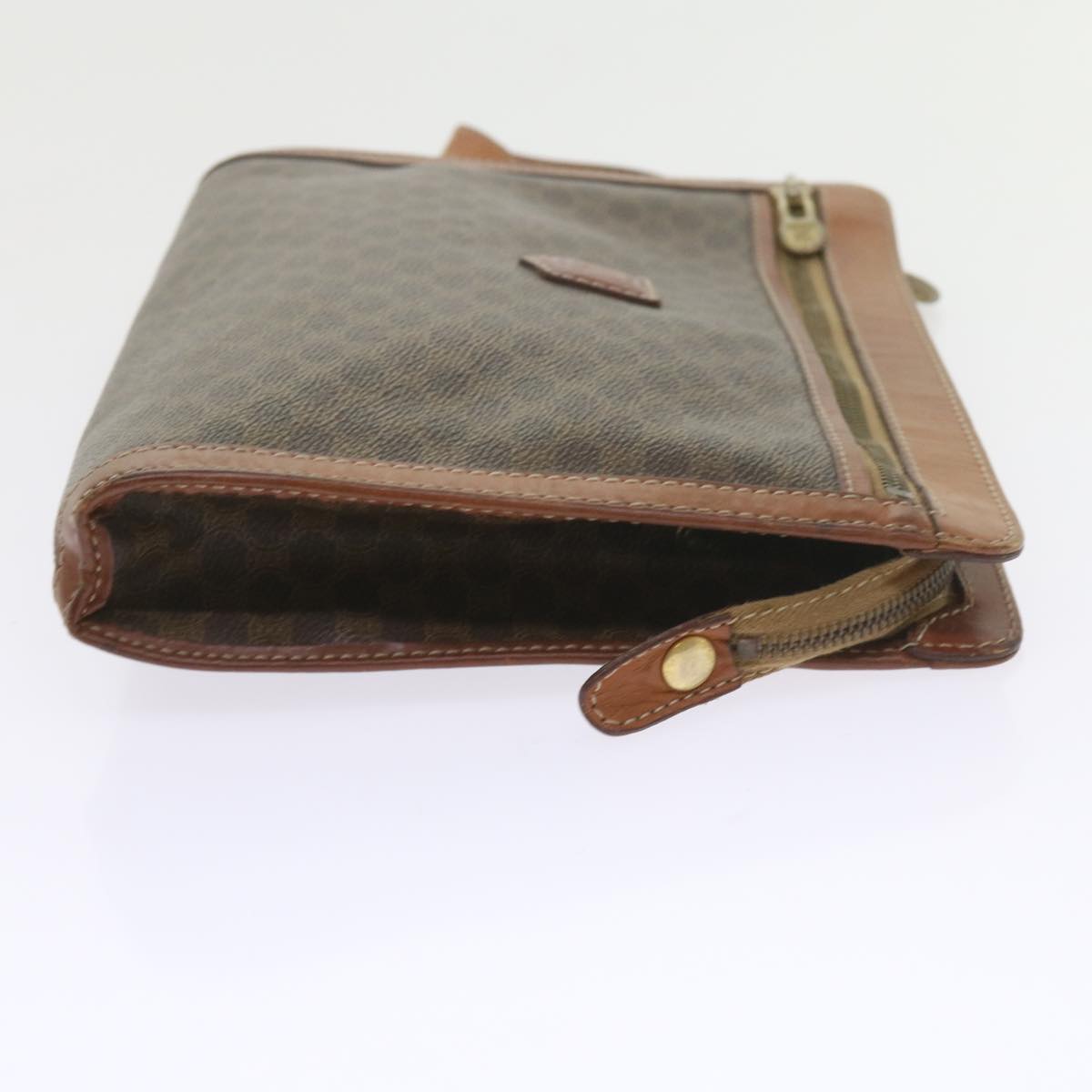 Luxury CELINE Macadam Canvas Clutch Bag PVC Leather 4Set Brown Beige  8705