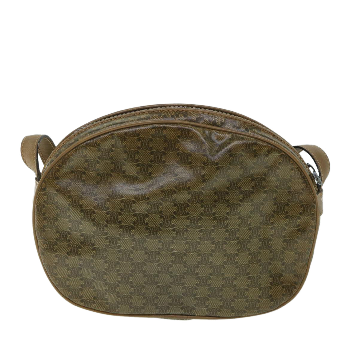Luxury CELINE Macadam Canvas Shoulder Bag Brown  8712