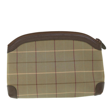 Luxury BurberrySs Nova Check Clutch Bag Nylon Canvas Brown Auth bs8723