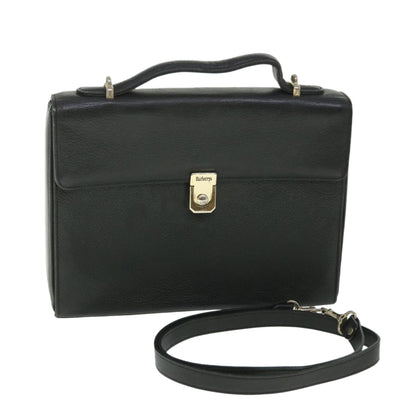 Luxury BurberrySs Hand Bag Leather 2way Black Auth bs8729