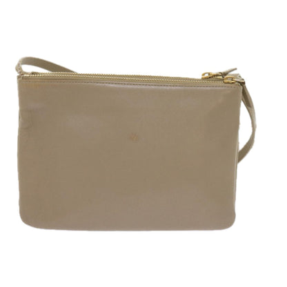 Luxury CELINE TRIO SMALL Shoulder Bag Leather Beige  8890