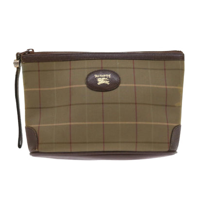 Luxury BurberrySs Nova Check Clutch Bag Canvas 2Set Brown Auth bs8985