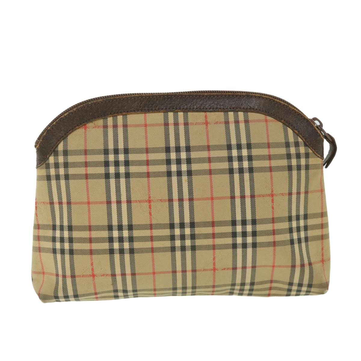 Luxury BurberrySs Nova Check Clutch Bag Canvas Nylon Beige Auth bs9050