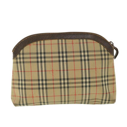 Luxury BurberrySs Nova Check Clutch Bag Canvas Nylon Beige Auth bs9050