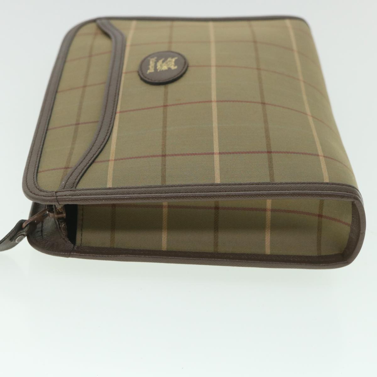 Luxury BurberrySs Nova Check Clutch Bag Nylon Canvas Brown Auth bs9091
