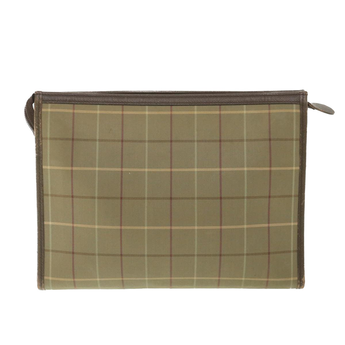 Luxury BurberrySs Nova Check Clutch Bag Nylon Canvas Brown Auth bs9092