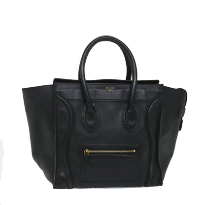 Luxury CELINE Luggage Tote Bag Leather Black  9159