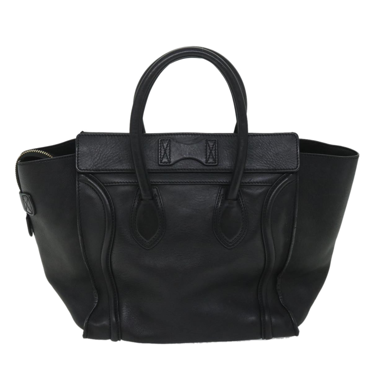 Luxury CELINE Luggage Tote Bag Leather Black  9159