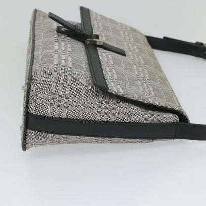 Luxury Burberry Shoulder Bag Canvas Gray Auth bs9261