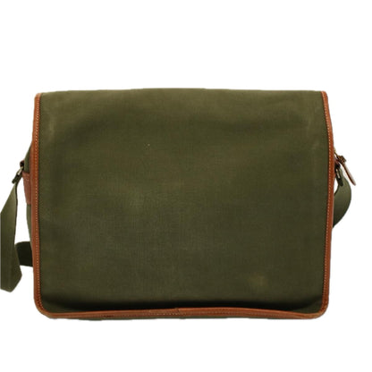 Luxury BurberrySs Shoulder Bag Canvas Khaki Auth bs9442