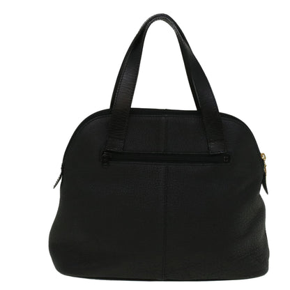 Luxury BurberrySs Hand Bag Leather Black Auth bs9530