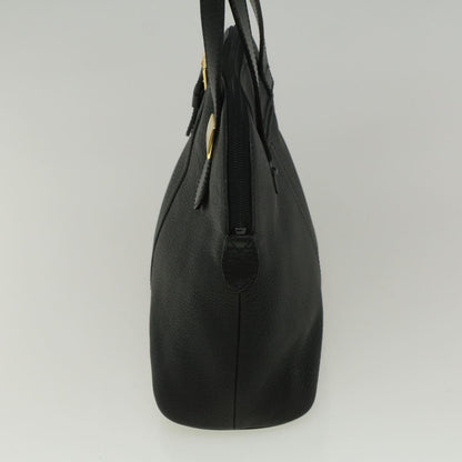 Luxury BurberrySs Hand Bag Leather Black Auth bs9530