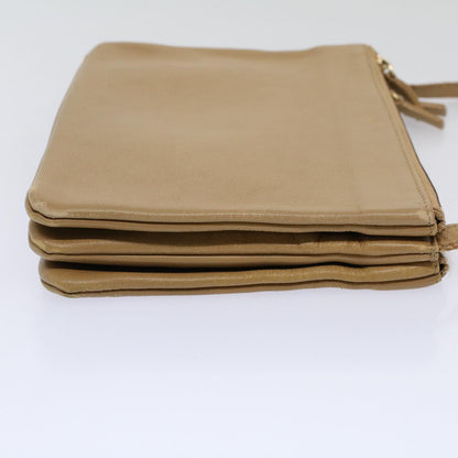Luxury CELINE Trio PM Shoulder Bag Leather Beige  9583