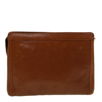 Luxury CELINE Clutch Bag Leather Brown  9584