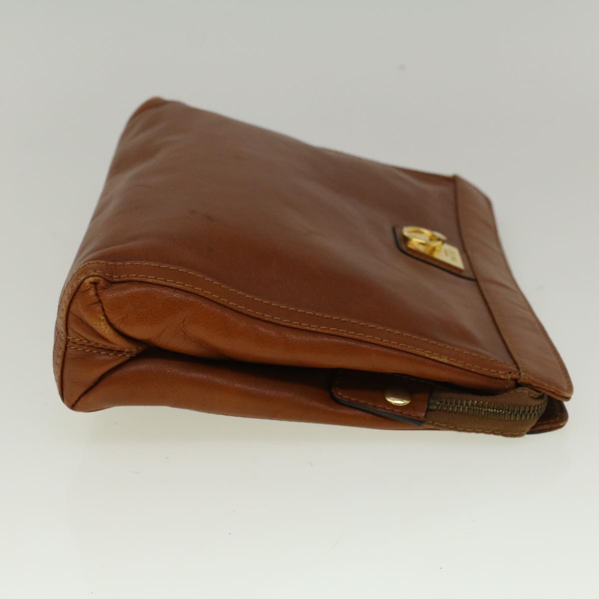 Luxury CELINE Clutch Bag Leather Brown  9584