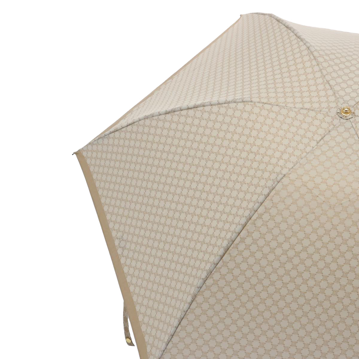 Luxury CELINE Macadam Canvas folding Umbrella Nylon Beige  9906
