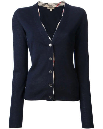 BURBERRY NOVA CHECK TRIM BRIT CARDIGAN