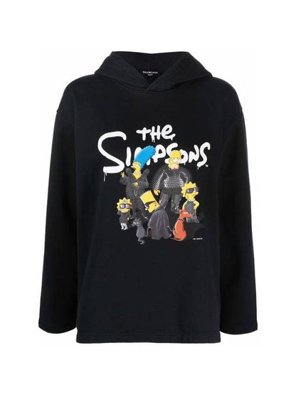Luxury Balenciaga Trending 2025 Simpsons Print Hoodie Black