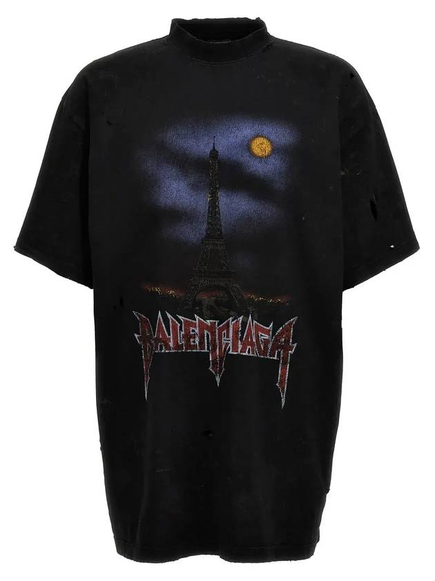 Luxury Balenciaga Trending 2025 Oversized Short Sleeve T-Shirt Washed Black