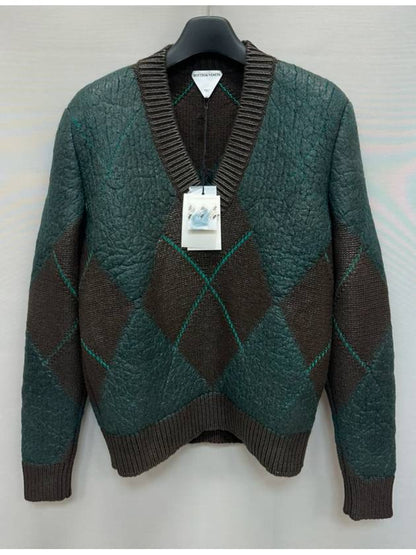 Luxury Bottega Veneta argyle v neck sweater