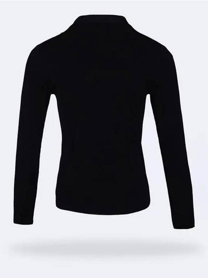 Luxury Balenciaga Trending 2025 WoMen's Neck Logo Crew Neck Knit Top Black